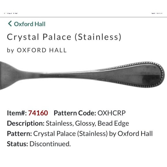 Oxford Hall Crystal Palace Stainless Steel Butter Spreader Knife Bead Edge - Picture 2 of 5